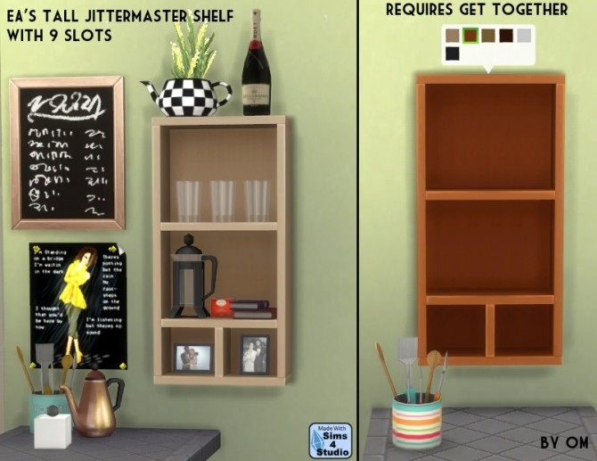 Sims 4 Tall Jittermaster shelf with 9 slots at Sims 4 Studio