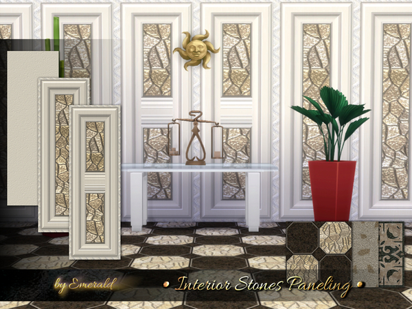Sims 4 Interior Stones Paneling by emerald at TSR