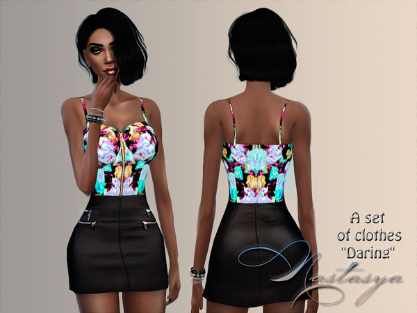 Sims 4 Set of clothes Daring by Nastasya at TSR