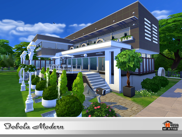 Sims 4 Fobola Modern house by autaki at TSR