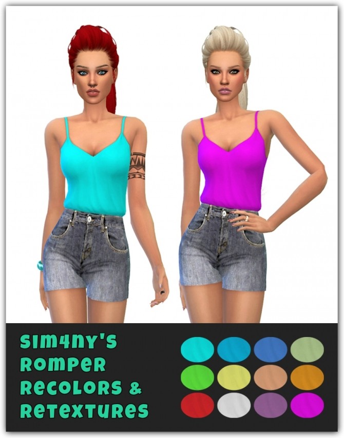 Sims 4 Denim Rompers at Maimouth Sims4