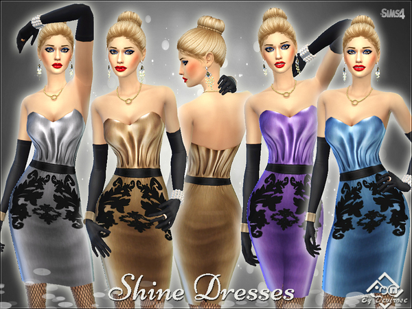 Sims 4 Shine Dresses by Devirose at TSR