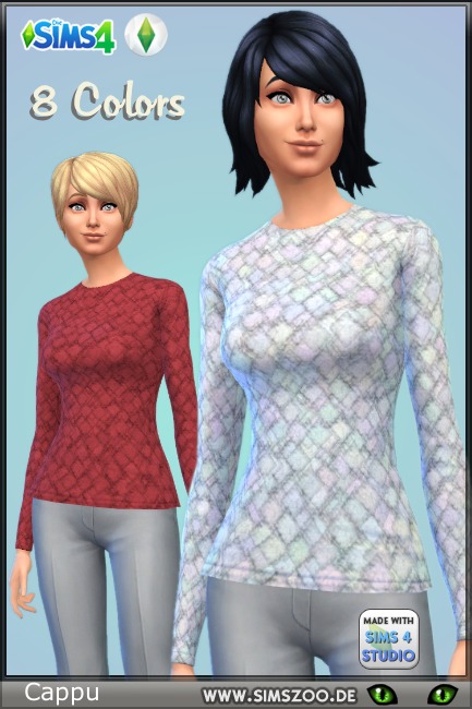 Sims 4 Sophie sweater by Cappu at Blacky’s Sims Zoo