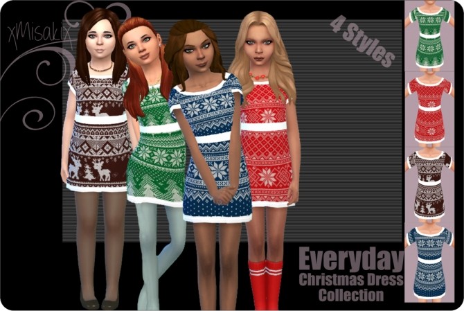 Sims 4 Christmas Dress at xMisakix Sims