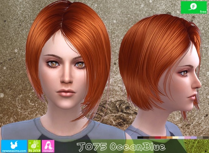 Sims 4 J075 OceanBlue hair (FREE) at Newsea Sims 4