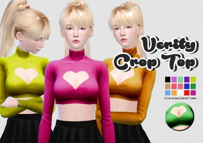 Sims 4 Sentate Verity Cropped Polo Neck Recolors at Rinvalee