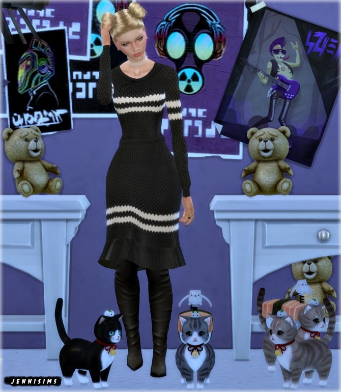 Sims 4 Teddy, cats, mouse for kids at Jenni Sims
