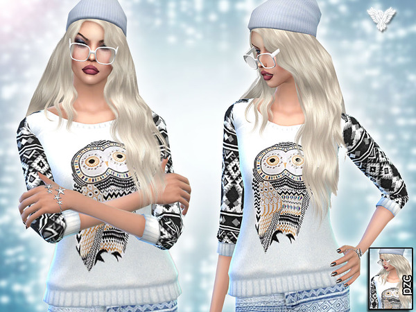 Sims 4 Inspiration Winter Aztec Set by Pinkzombiecupcakes at TSR