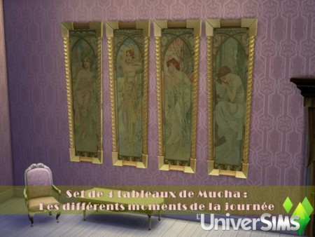 4 large paintings by Mucha at L’UniverSims