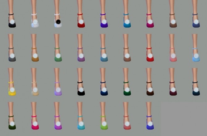 Sims 4 Pompom ankle strap flat shoes at Marigold