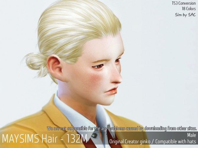 Sims 4 Hair 132M (Ginko) at May Sims