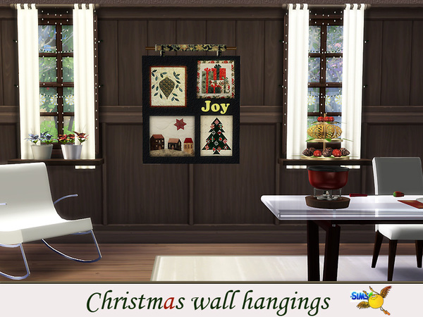 Sims 4 Christmas Wall Hangings by Evi at TSR