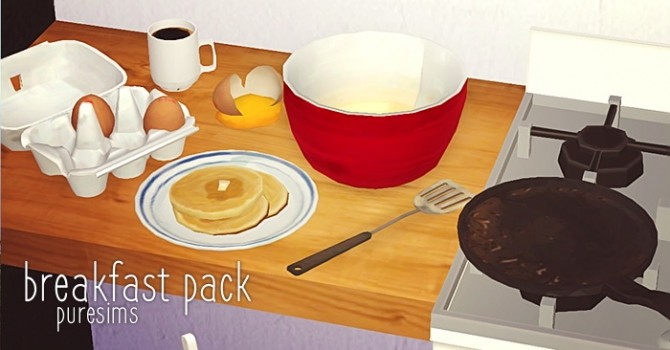 Sims 4 Spacehatter’s breakfast pack conversion at Puresims