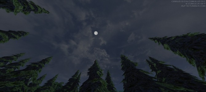 Sims 4 Cumulus and Cirrus clouds at Alf si