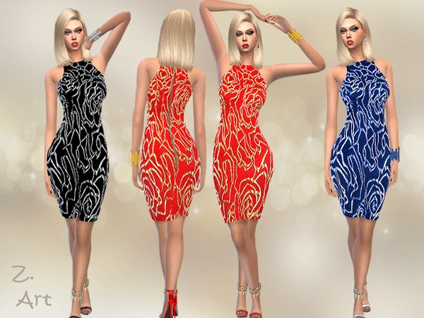 Sims 4 Every Party dress by Zuckerschnute20 at TSR