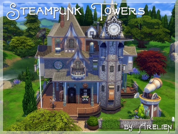 Sims 4 Steampunk Towers by Arelien at TSR