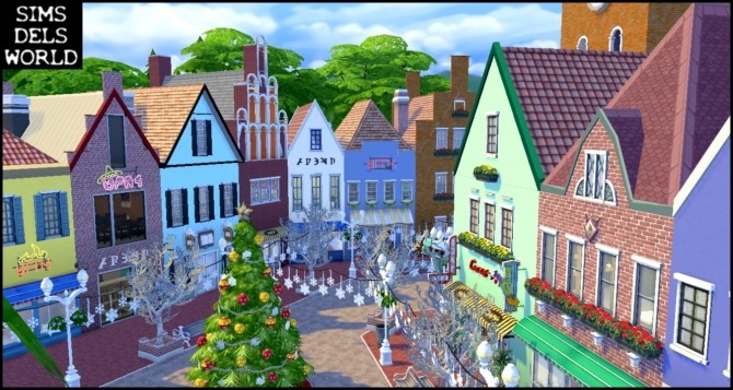 Sims 4 Old Town 08 Christmas version at SimsDelsWorld