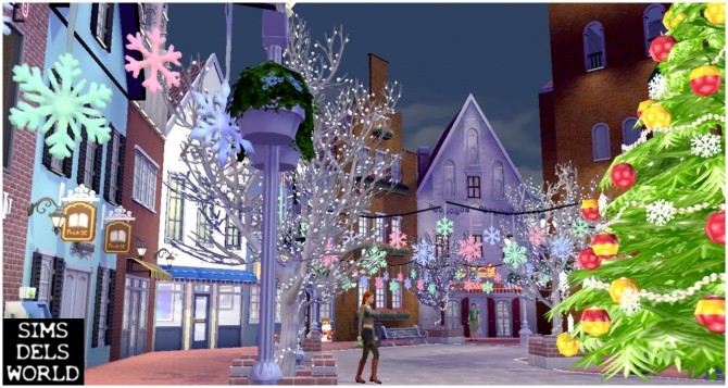 Sims 4 Old Town 08 Christmas version at SimsDelsWorld