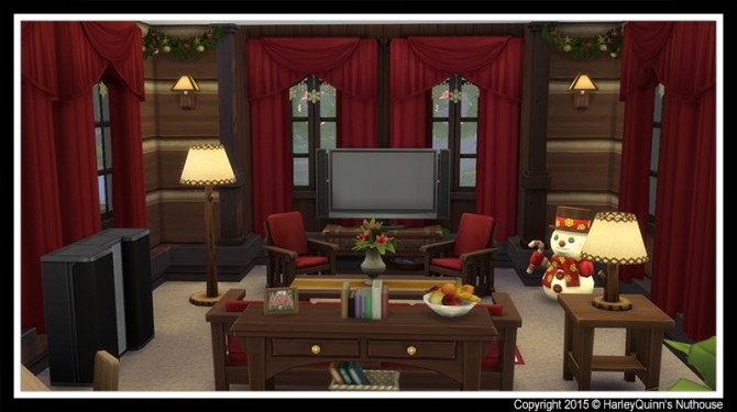 Sims 4 Christmas Hideaway house at Harley Quinn’s Nuthouse