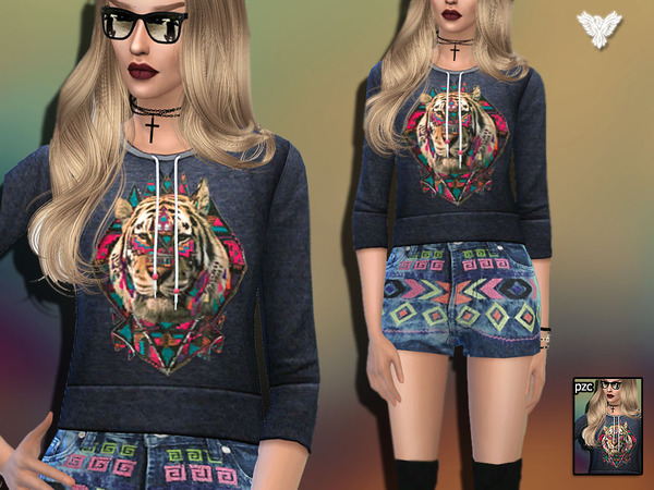 Sims 4 Inspiration Winter Aztec Set by Pinkzombiecupcakes at TSR