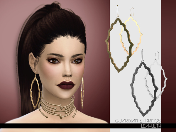 Sims 4 Guardian Earrings by LeahLilith at TSR
