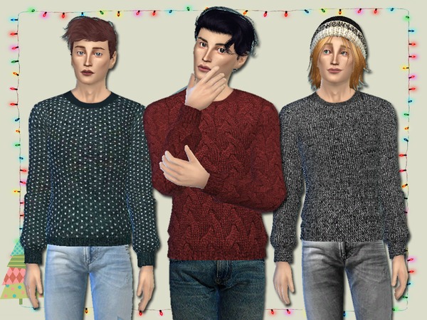 Sims 4 Knit Jumpers for Him by Simlark at TSR