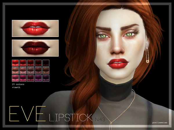 Sims 4 Eve lipstick N43 by Pralinesims at TSR