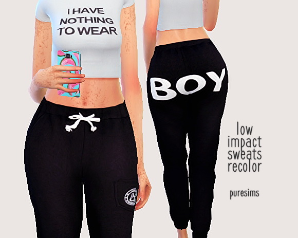 Sims 4 Low impact sweats recolor at Puresims