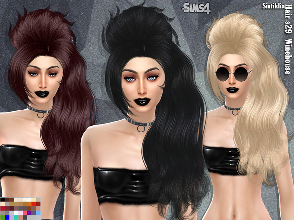 Sims 4 Hair s29 Winehouse by Sintiklia at TSR