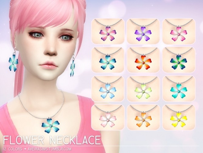 Sims 4 Flower Necklace at Aveira Sims 4