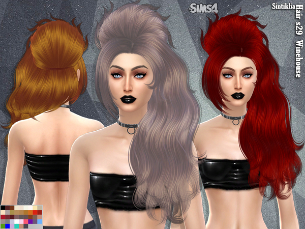 Sims 4 Hair s29 Winehouse by Sintiklia at TSR