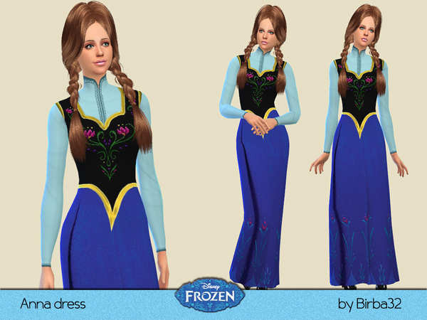 Sims 4 Frozen Annas dress by Birba32 at TSR