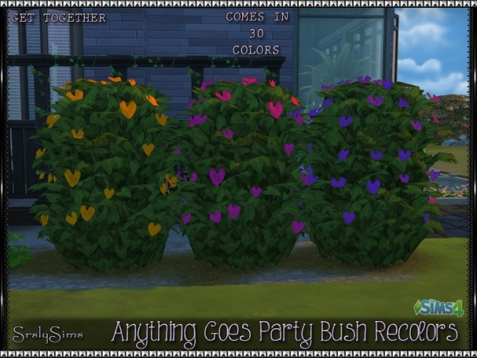 Sims 4 Anything Goes Party Bush Recolors at SrslySims