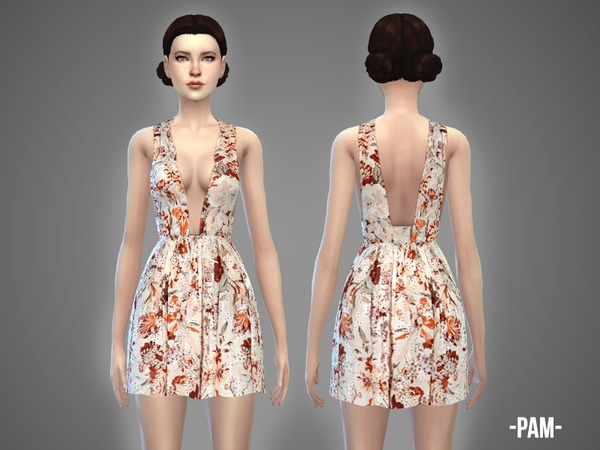 Sims 4 Pam dress by April at TSR