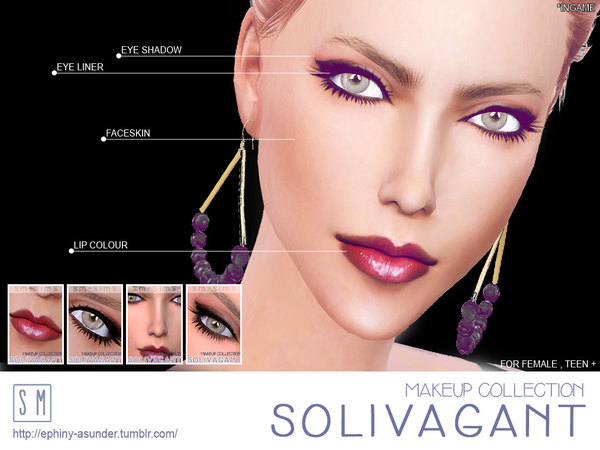 Sims 4 Solivagant Makeup Collection by Screaming Mustard at TSR