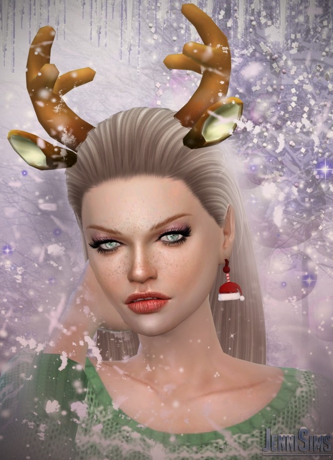 Sims 4 Merry Christmas Glasses, Nose, Reindeer, Earrings, Hat, Snowman at Jenni Sims