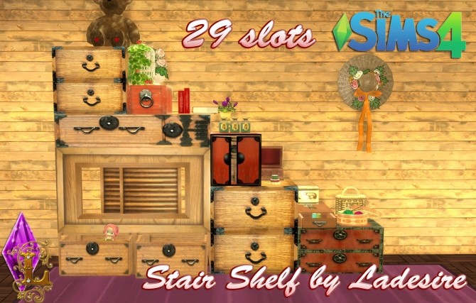 Sims 4 Stair Shelf at Ladesire