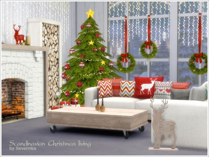 Sims 4 Scandinavian Christmas living at Sims by Severinka