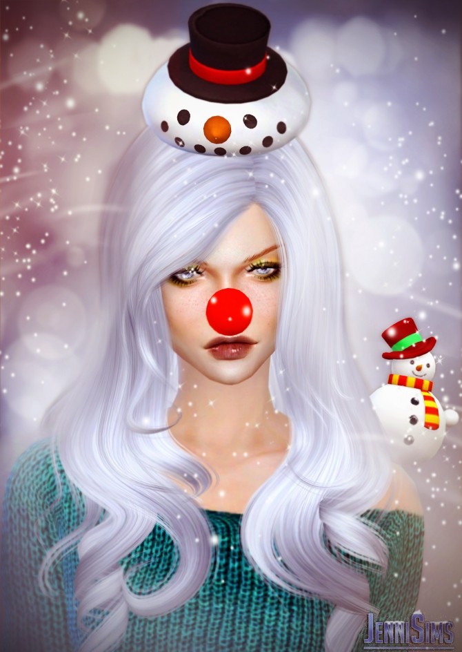 Sims 4 Merry Christmas Glasses, Nose, Reindeer, Earrings, Hat, Snowman at Jenni Sims