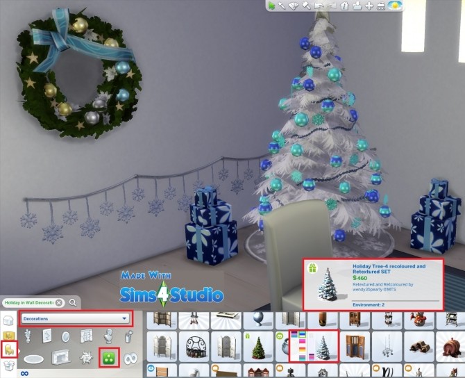 Sims 4 4 Recoloured Holiday Christmas Tree Set by wendy35pearly at Mod The Sims