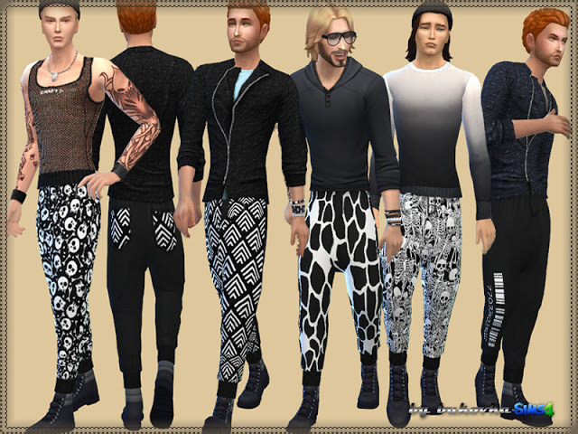 Sims 4 Black&White Pants at Bukovka