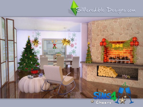 Sims 4 Cheers! Christmas diningroom set by SIMcredible! at TSR