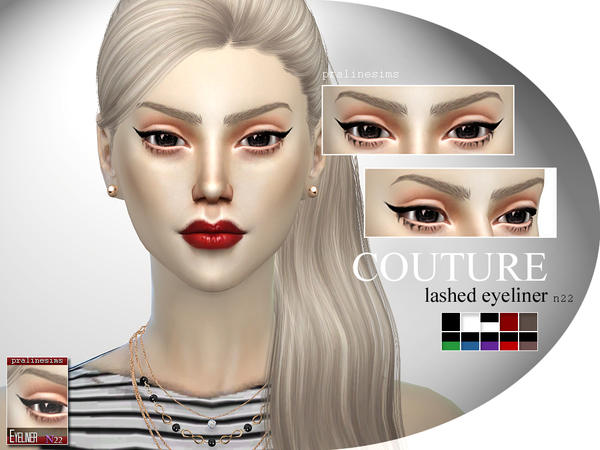 Sims 4 COUTURE Lashed Eyeliner N22 by Pralinesims at TSR