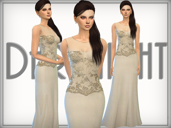 Sims 4 Silk Blend Gown by DarkNighTt at TSR