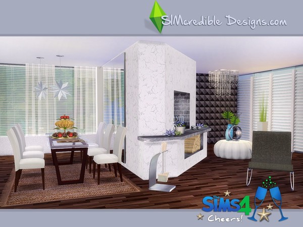 Sims 4 Cheers! Christmas diningroom set by SIMcredible! at TSR