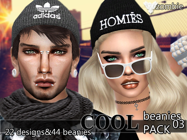 Sims 4 PZC Cool Beanies Pack 03 by Pinkzombiecupcakes at TSR