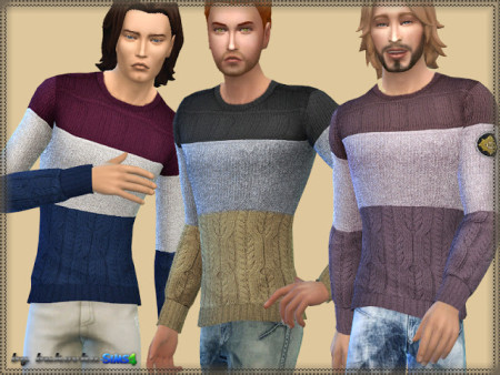 Tricolor Sweater at Busted Pixels » Sims 4 Updates