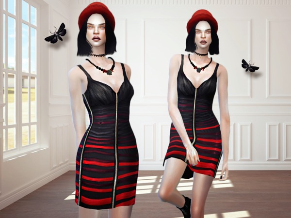 Sims 4 MFS Jolene Dress by MissFortune at TSR