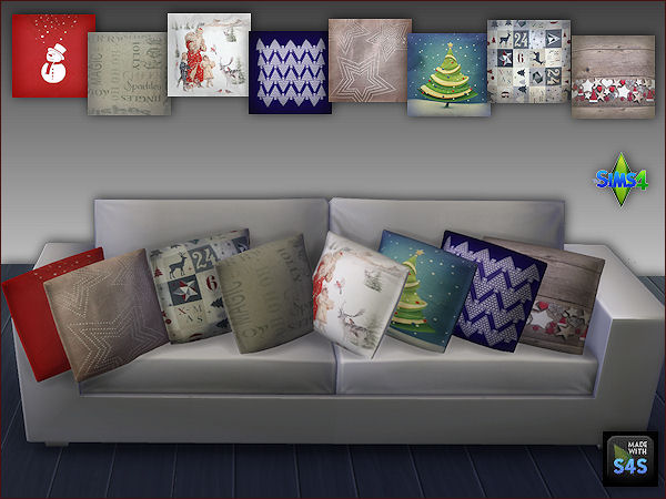Sims 4 2 sets with 8 big and 8 small cushions by Mabra at Arte Della Vita
