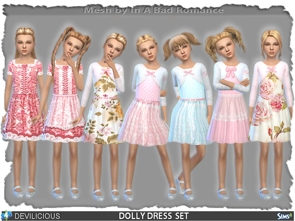 Sims 4 Dolly Dress Set by Devilicious at TSR